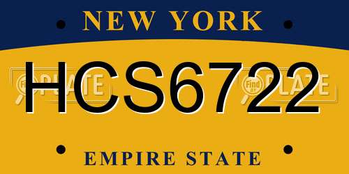 HCS6722 New York License Plate