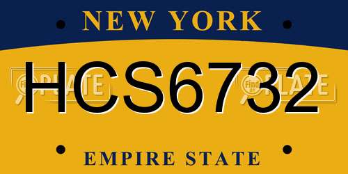 HCS6732 New York License Plate