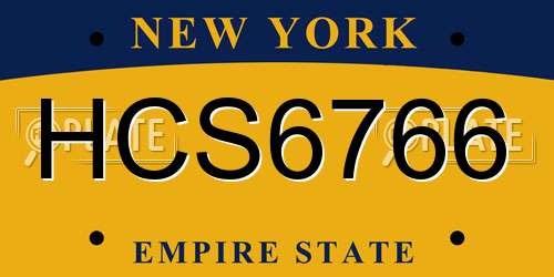 HCS6766 New York License Plate