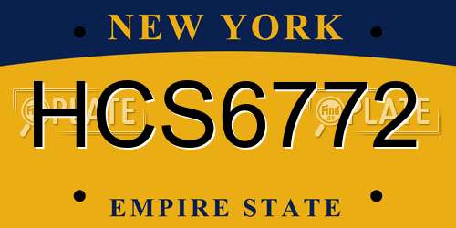 HCS6772 New York License Plate
