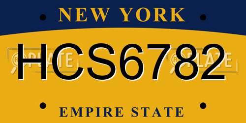 HCS6782 New York License Plate