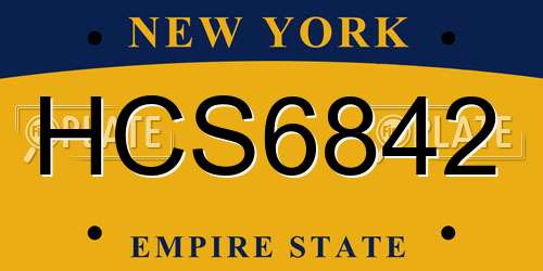 HCS6842 New York License Plate