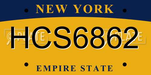 HCS6862 New York License Plate