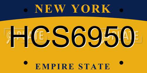 HCS6950 New York License Plate