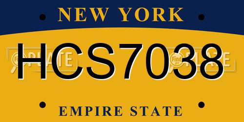 HCS7038 New York License Plate
