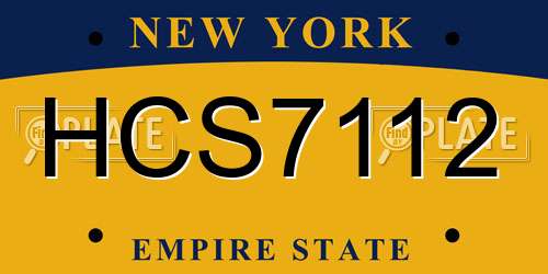 HCS7112 New York License Plate