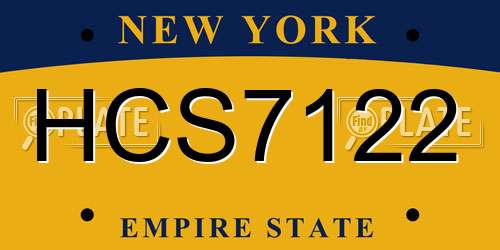 HCS7122 New York License Plate