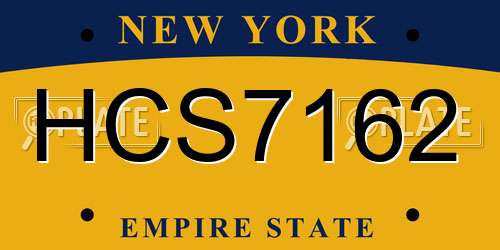 HCS7162 New York License Plate