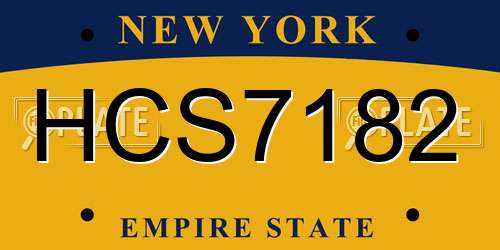 HCS7182 New York License Plate