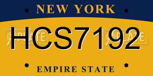 HCS7192 New York License Plate