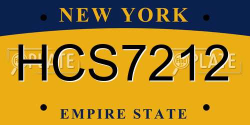 HCS7212 New York License Plate