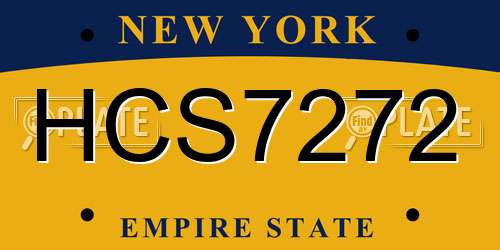 HCS7272 New York License Plate