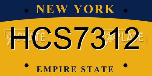 HCS7312 New York License Plate