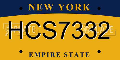 HCS7332 New York License Plate
