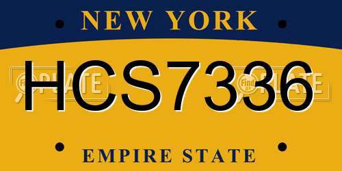 HCS7336 New York License Plate