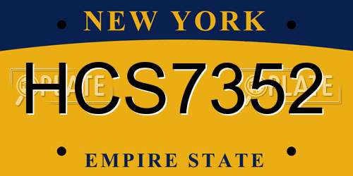 HCS7352 New York License Plate