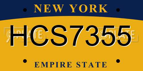 HCS7355 New York License Plate