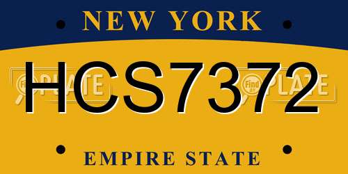 HCS7372 New York License Plate