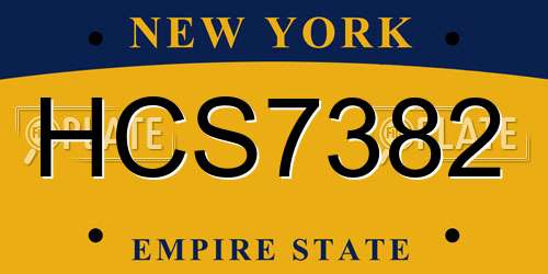 HCS7382 New York License Plate
