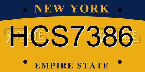 HCS7386 New York License Plate