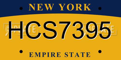 HCS7395 New York License Plate