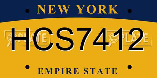 HCS7412 New York License Plate
