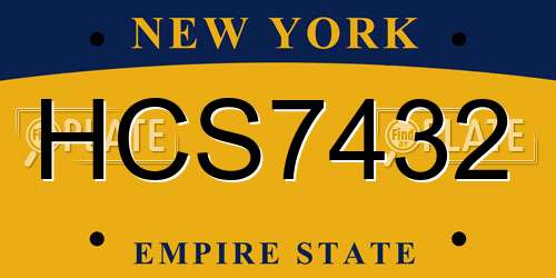 HCS7432 New York License Plate