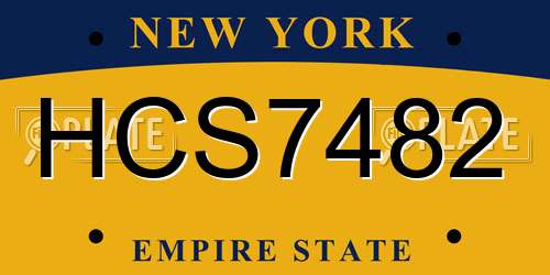 HCS7482 New York License Plate