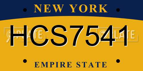 HCS7541 New York License Plate