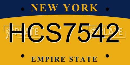 HCS7542 New York License Plate