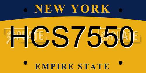 HCS7550 New York License Plate