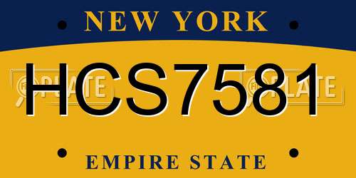 HCS7581 New York License Plate