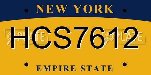 HCS7612 New York License Plate