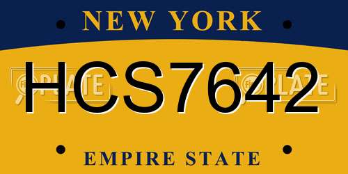 HCS7642 New York License Plate