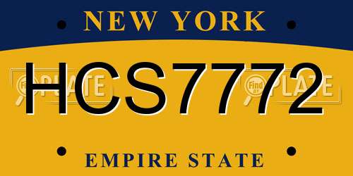 HCS7772 New York License Plate