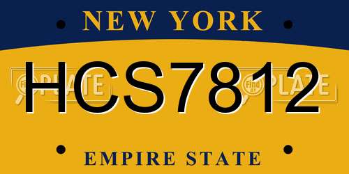 HCS7812 New York License Plate