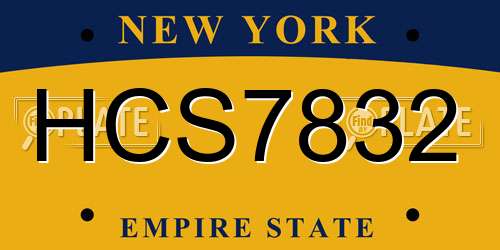 HCS7832 New York License Plate