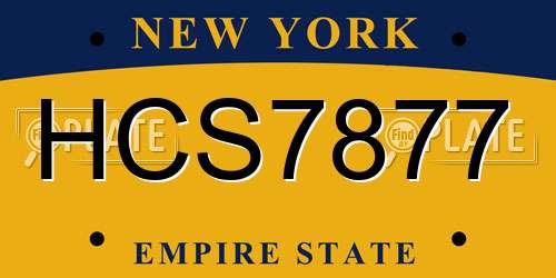 HCS7877 New York License Plate