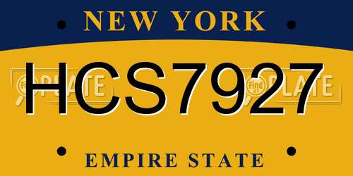 HCS7927 New York License Plate
