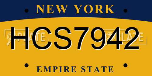 HCS7942 New York License Plate