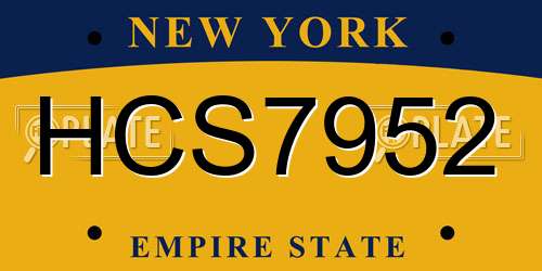 HCS7952 New York License Plate