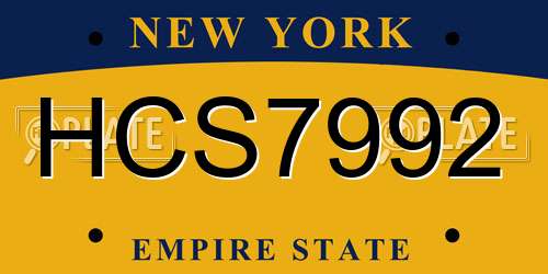 HCS7992 New York License Plate