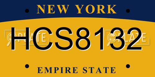 HCS8132 New York License Plate