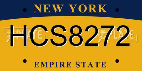 HCS8272 New York License Plate
