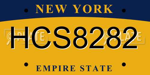 HCS8282 New York License Plate