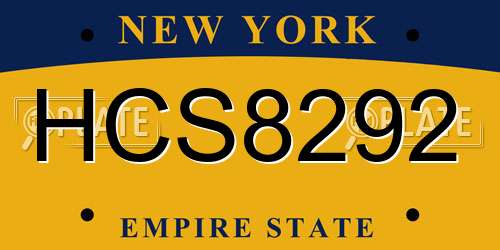 HCS8292 New York License Plate