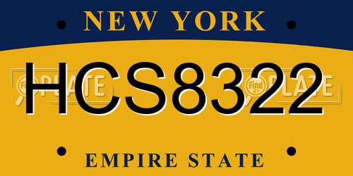 HCS8322 New York License Plate