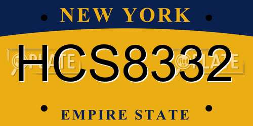 HCS8332 New York License Plate