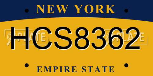 HCS8362 New York License Plate