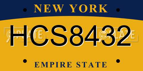 HCS8432 New York License Plate